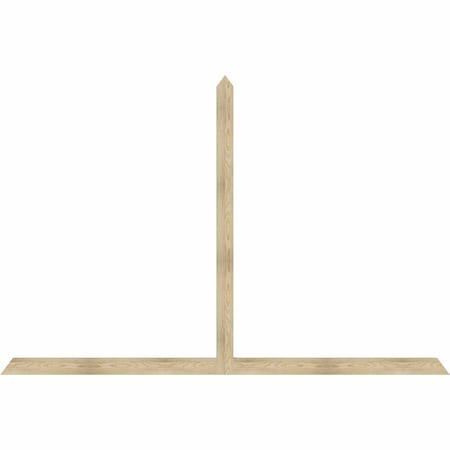 Ekena Millwork Portland Rough Sawn Timber Gable Bracket, Douglas Fir, 108"W x 72"H x 2"D x 4"F, 16/12 Pitch GBW108X72X0204POR00RDF